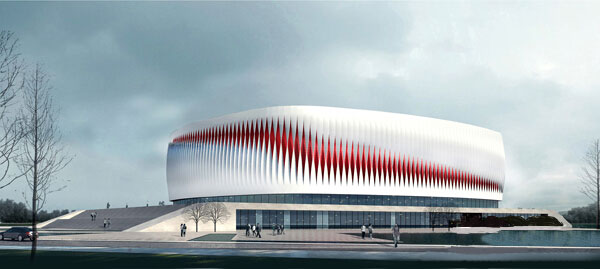河北首个穹顶结构体育馆在建 2022年<font color="red">冬奥会场馆</font>之一