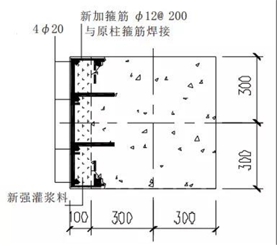框架柱加大截面详图 框架柱加大截面详图