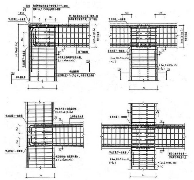 节点钢筋锚固形式