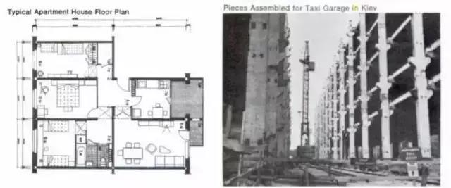 当时典型的公寓模块，现场装配方式