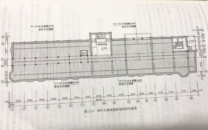 和平大楼南楼典型结构布置图