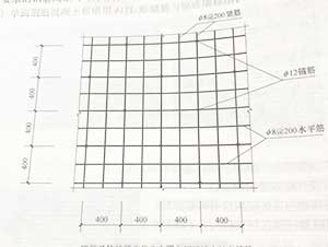 板墙加固用钢筋网及锚筋布置图